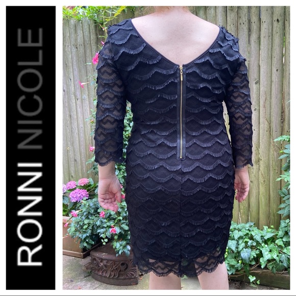 PRICE DROP! Ronni Nicole Stretch Lace Black Dress - Picture 11 of 11
